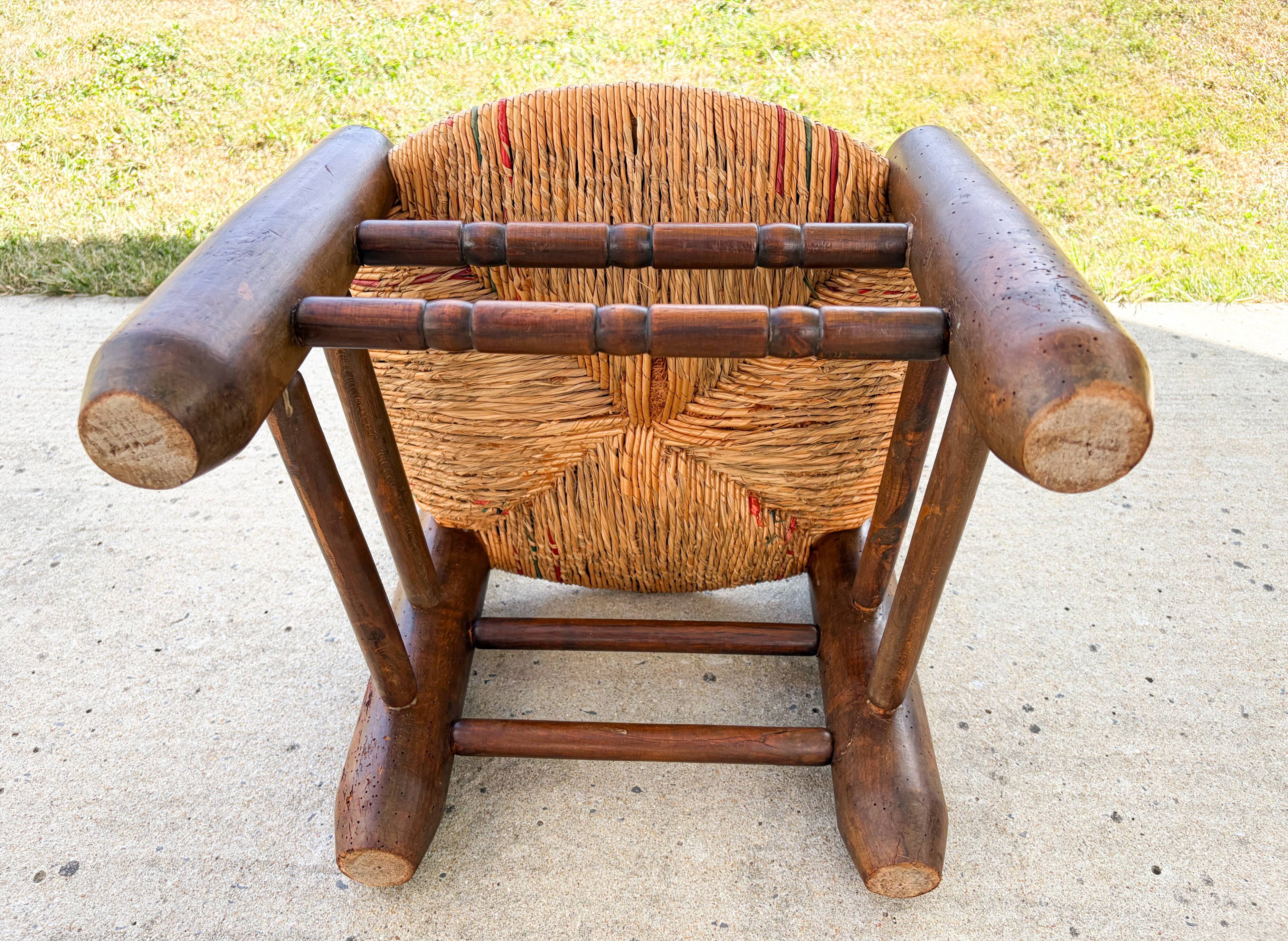 Brutalist children's chair attributed to Charles Dudouyt, 19th century.
