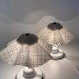 Pair of table lamps with pleated shades – 1980s
