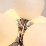 1970s floor lamp in chromed metal and opaline