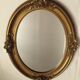 Oval mirror wooden gold 50 x 39 cm