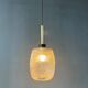 Transparent glass pendant with pattern, mid-century style