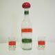Liquor bottle and glasses, 1960s, set of 6