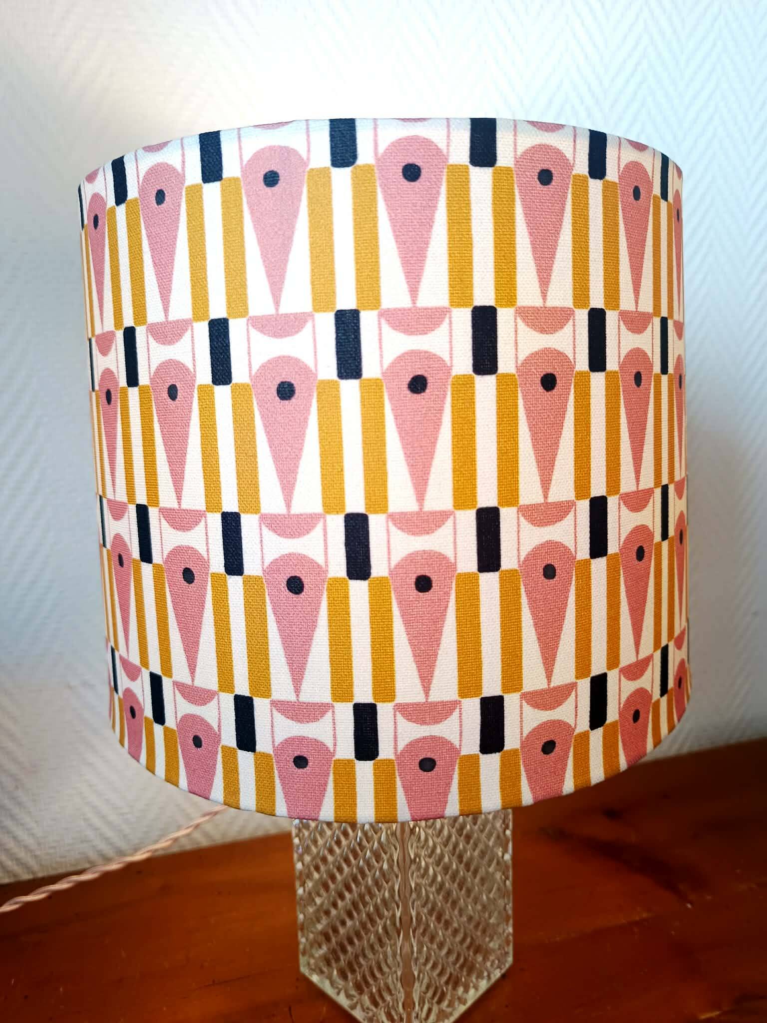 Whisky carafe lamp and abstract lampshade