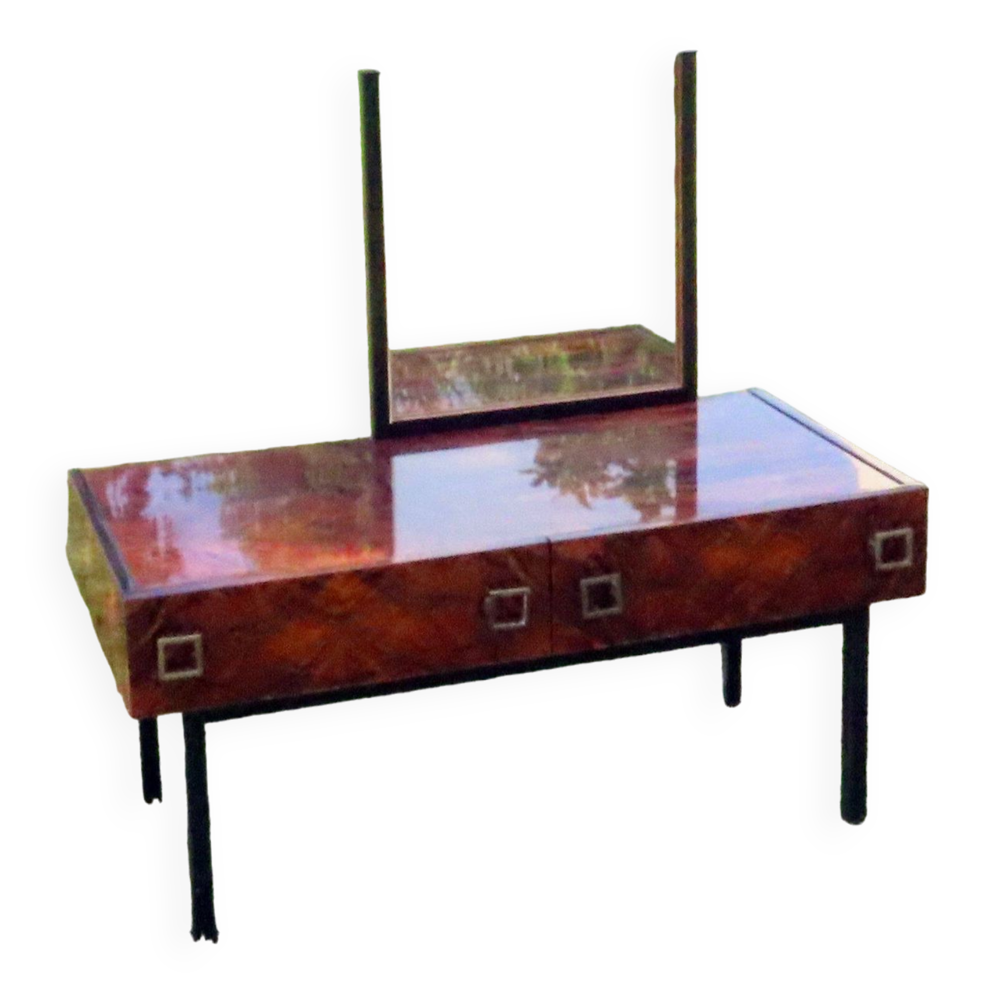 Dressing Table Console Entrance Furniture in Rosewood with Mirror