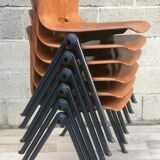Set of 6 Galvanitas S30 industrial chairs