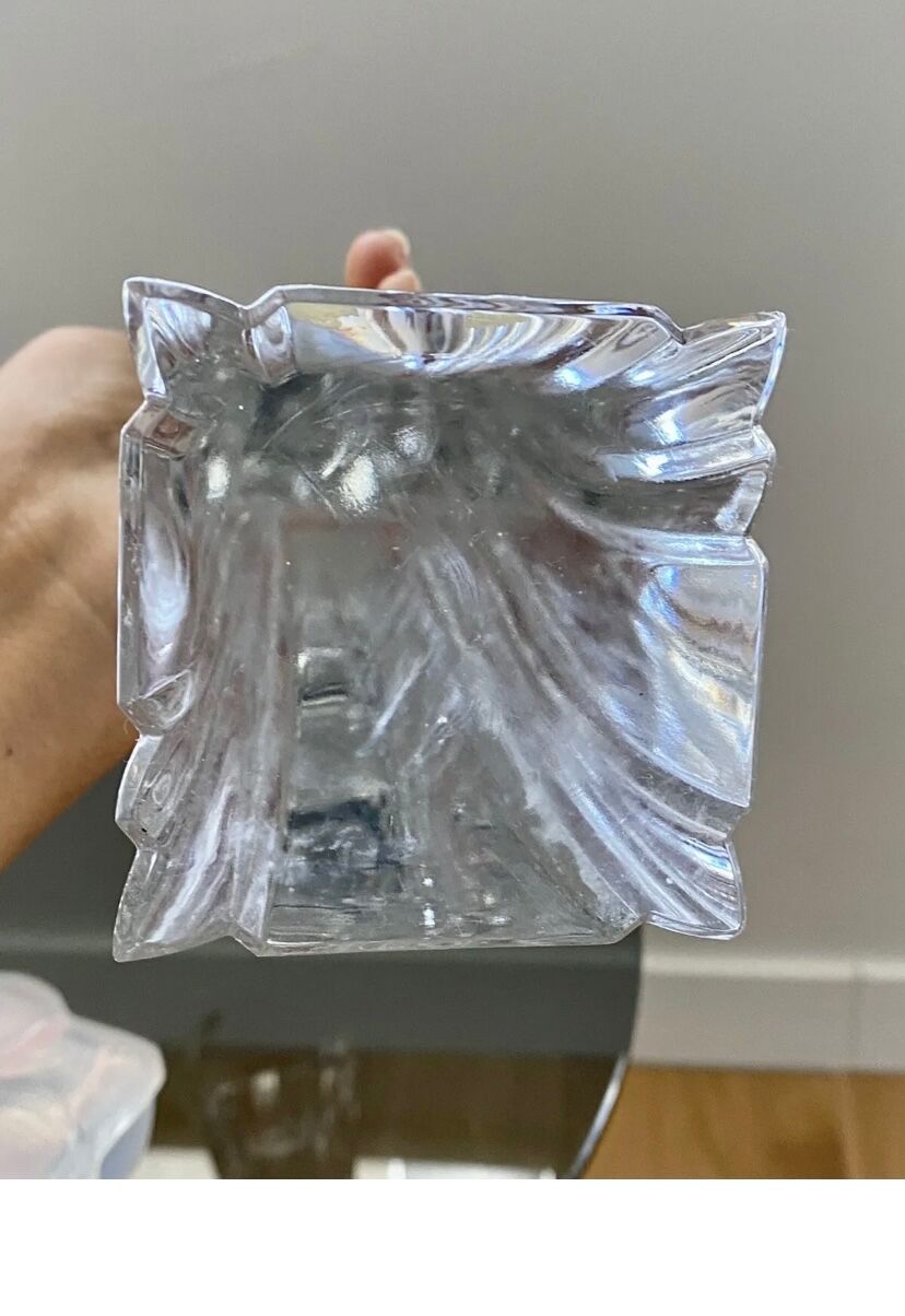 Old candlestick candlestick 1.3 kg bohemian crystal old antique glass