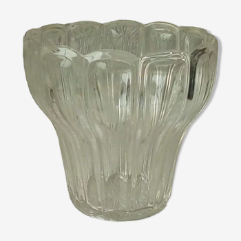 Crystal vase with art deco cut sides