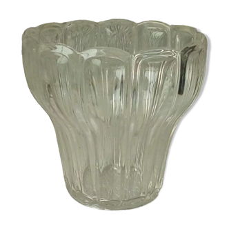 Crystal vase with art deco cut sides