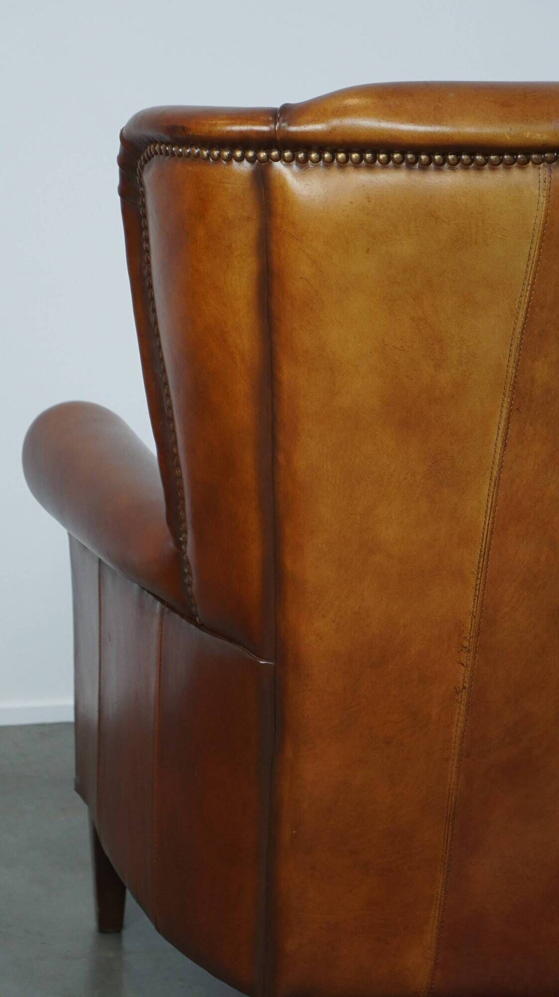 Beautiful classic sheepskin armchair with a beautiful appearance and a comfortable seat