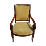 Mahogany butt armchair and mahogany veneer XIX th