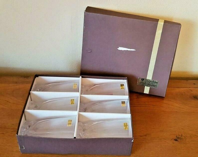 Ensemble de 6 verres à gobelet/whisky des cristalleries royales de champagne françaises