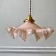suspension in serrated opaline pleated pink early twentieth century