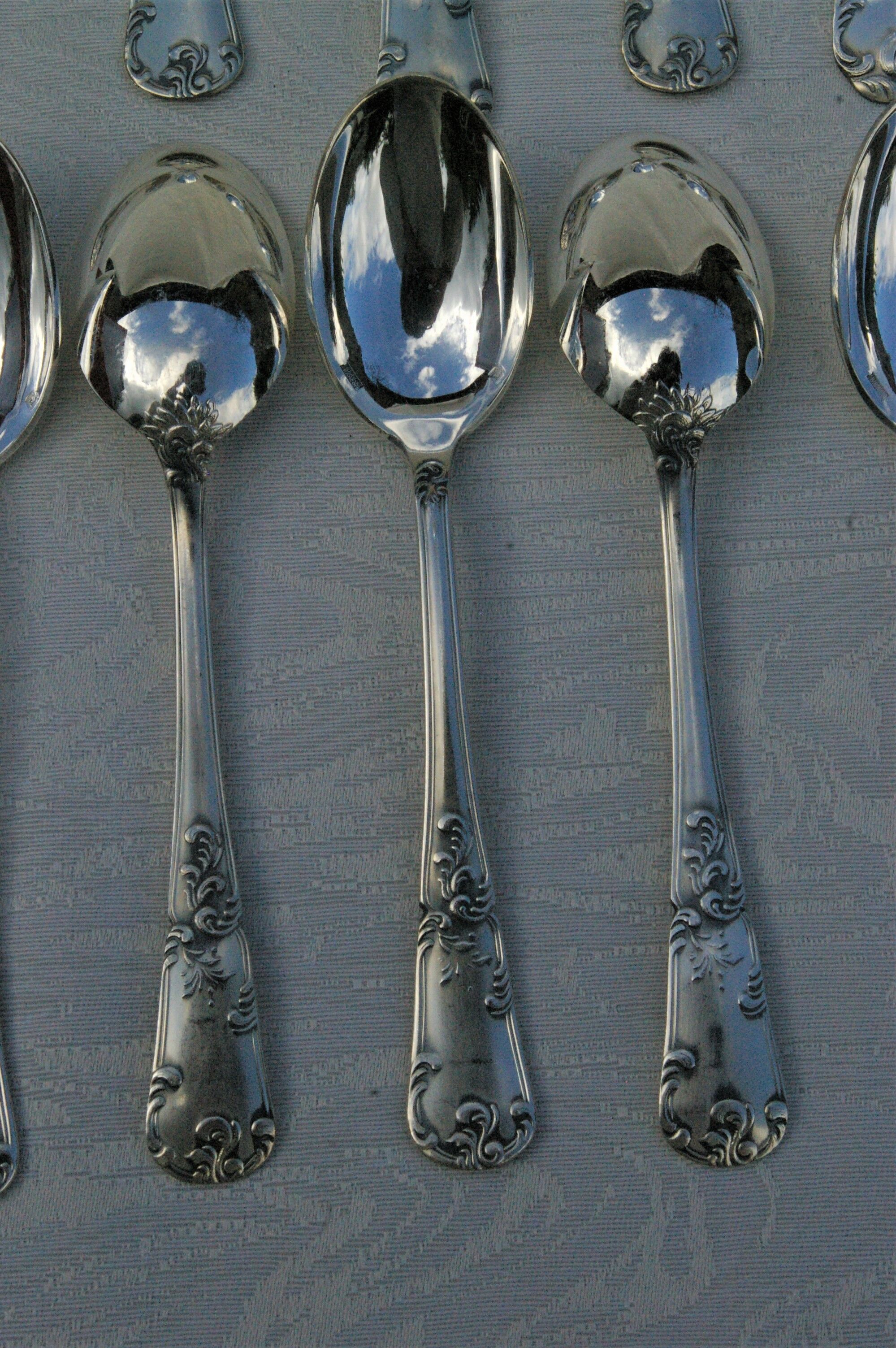 Silver metal housewife 37 pieces louis XV Marly style