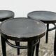 Set of 4 black curved wood bistro stools