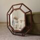 Vintage Italian mirror bamboo and rattan Riviera bohemian chic 1970s