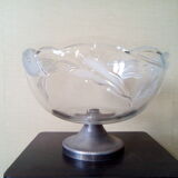 Crystal cup and crystal paste with pewter foot