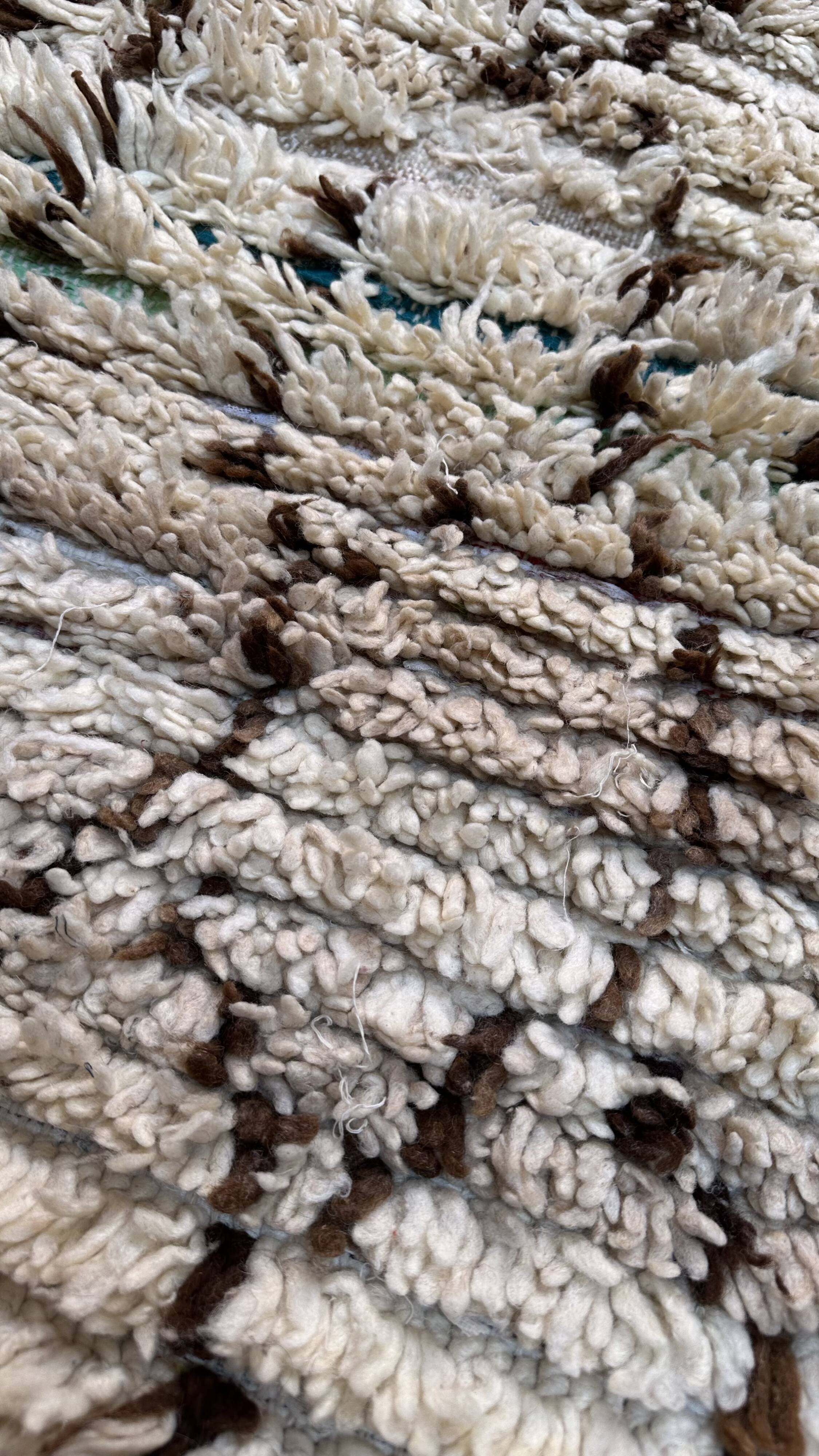 Azilal beige Moroccan rug - 161 x 81 cm