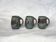 Lot de 3 mugs miniature en grès gris-vert - Denbac - début XXème