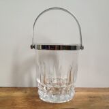 Seau à glace vintage cristal et chrome