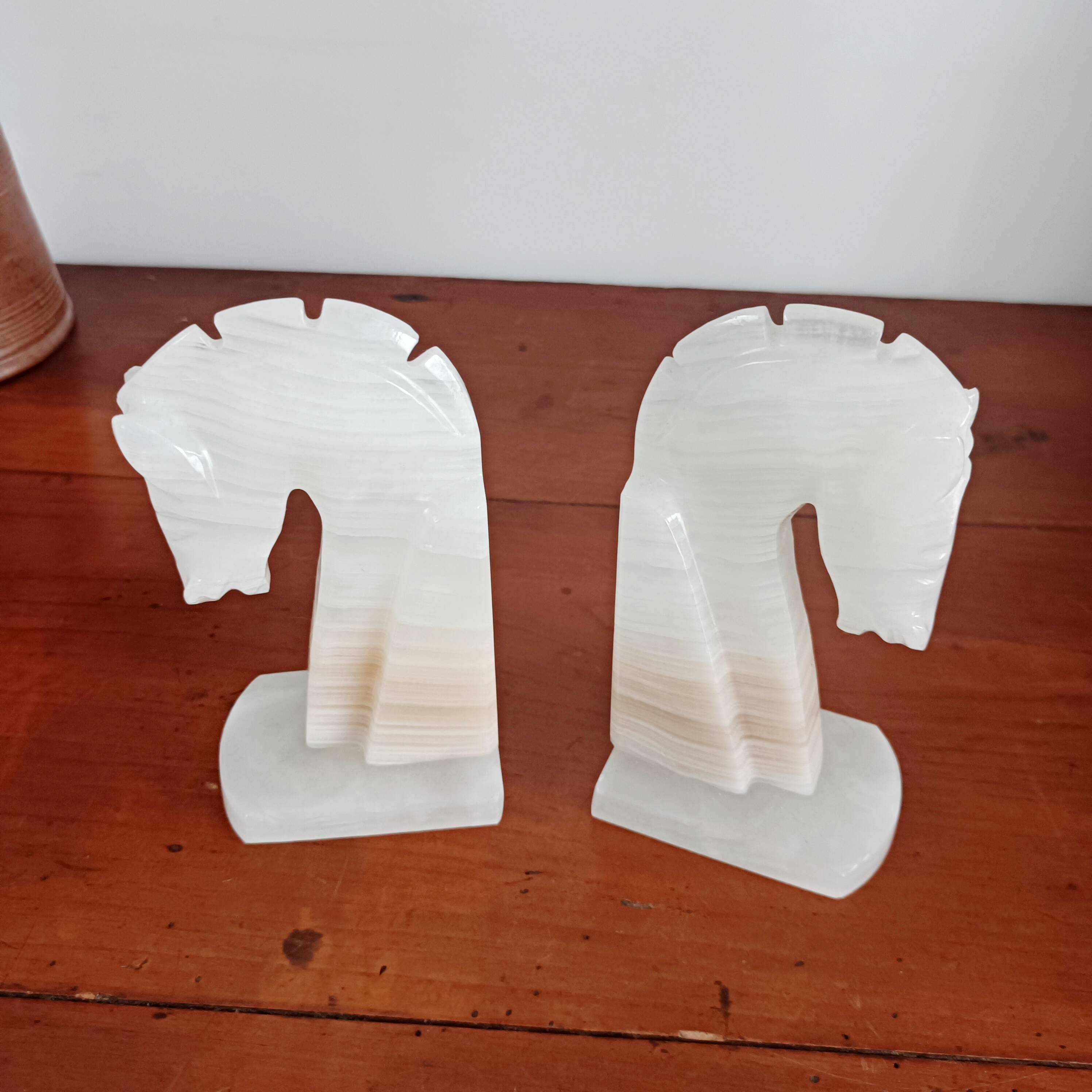 pair of onyx horse bookends