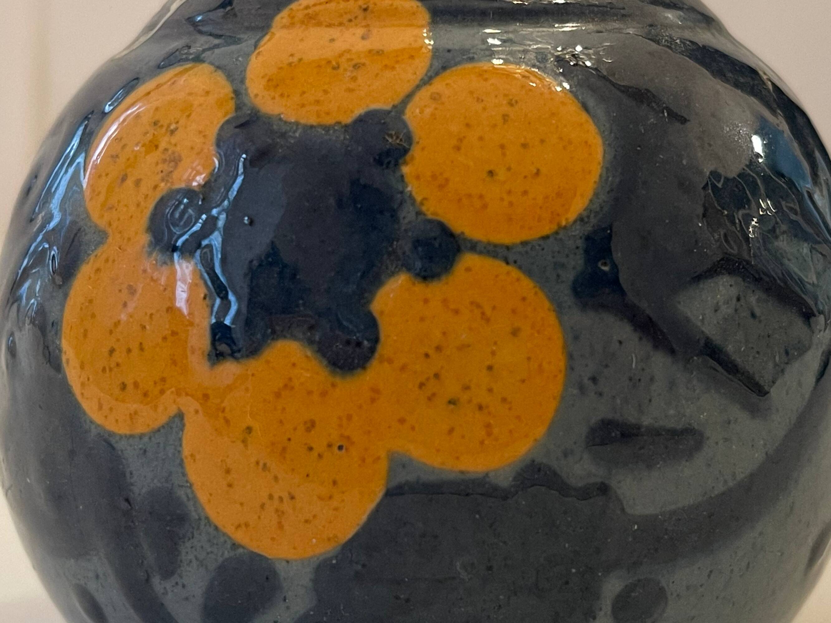 Paul Jacquet, Small Art-Deco Ceramic Ball Vase