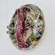 Wall plate in slipware, Caldas da Rainha, Palissy, 1930s, vintage