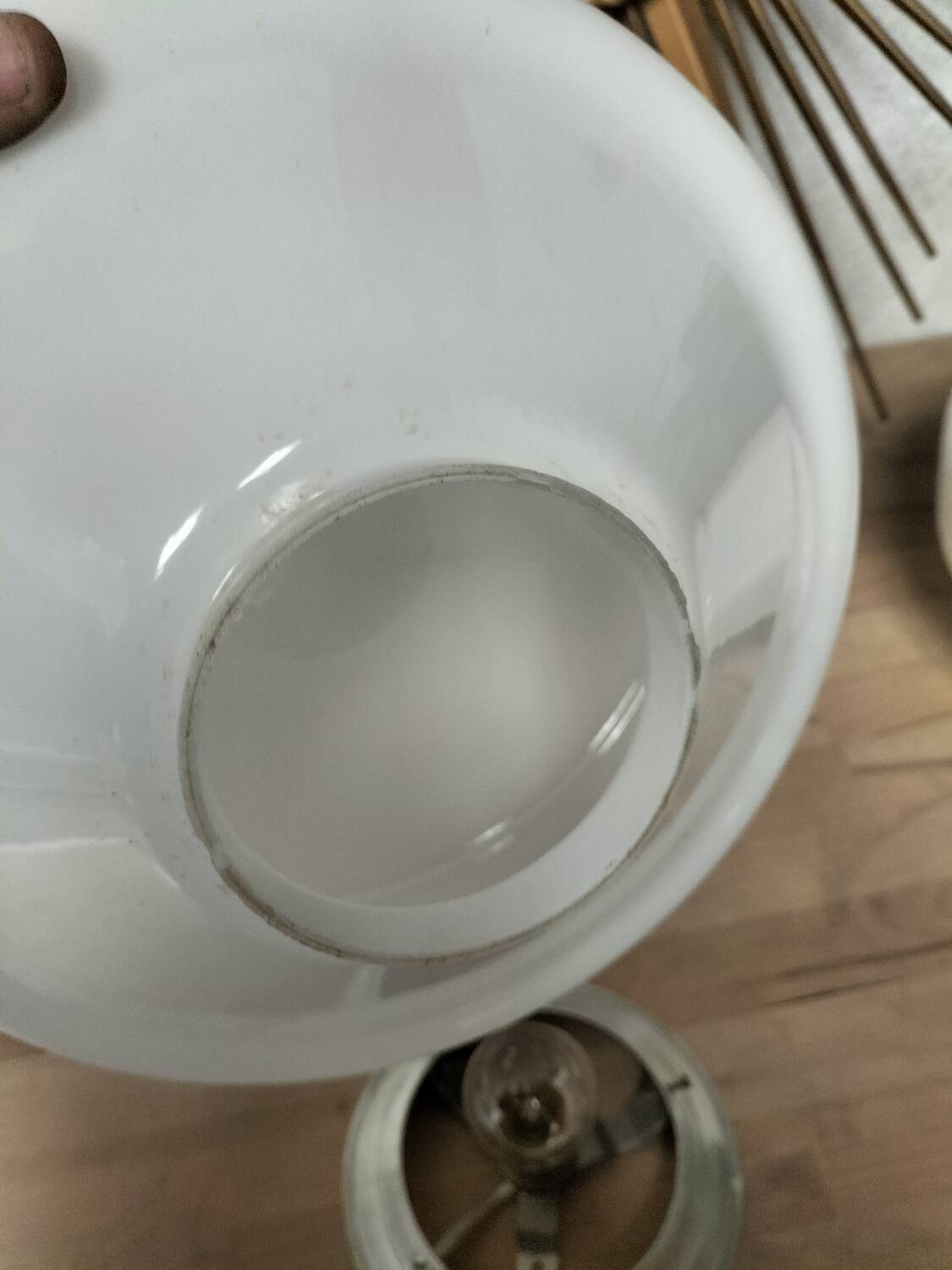 Pair of opaline lamps