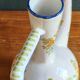 Vintage Glazed Earthenware Ewer/Pitcher – Hand-Painted Floral Decoration
