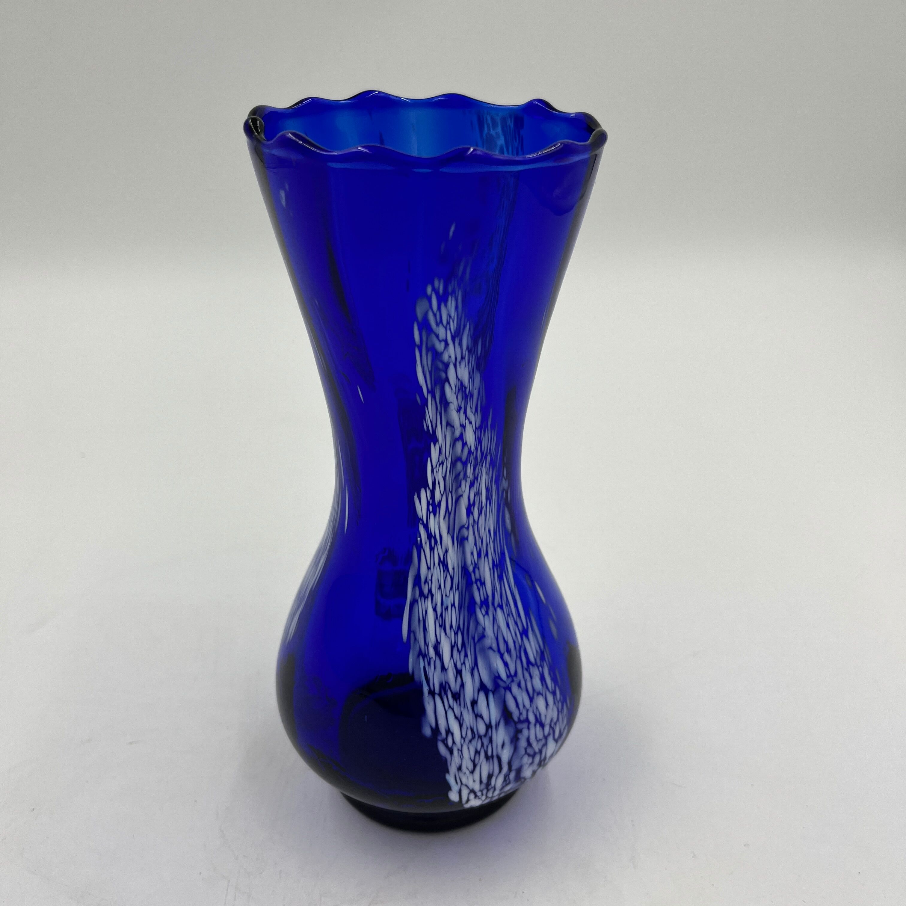 Blue and white glass vase