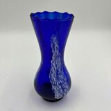 Blue and white glass vase