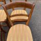 4 solid wood chairs with gold straw fabric from the 19th century