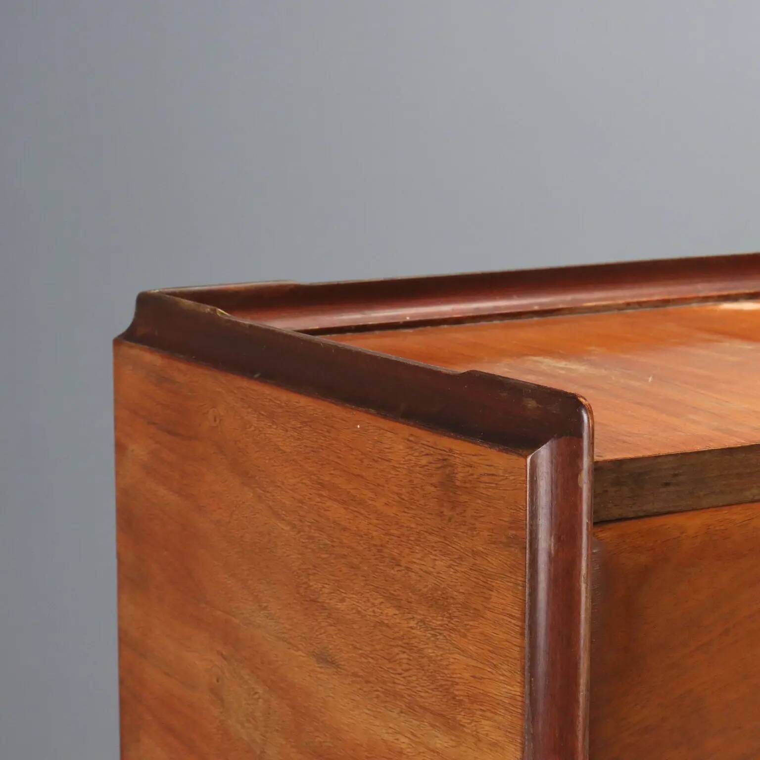 Vintage mahogany sideboard with bar compartment, 1950s-60s design.