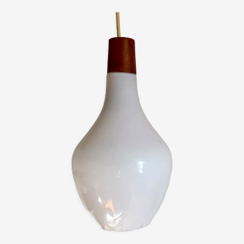 Suspension opaline teck style scandinave