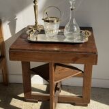 Small oval Art Deco mirror in brown and gold 33x54.