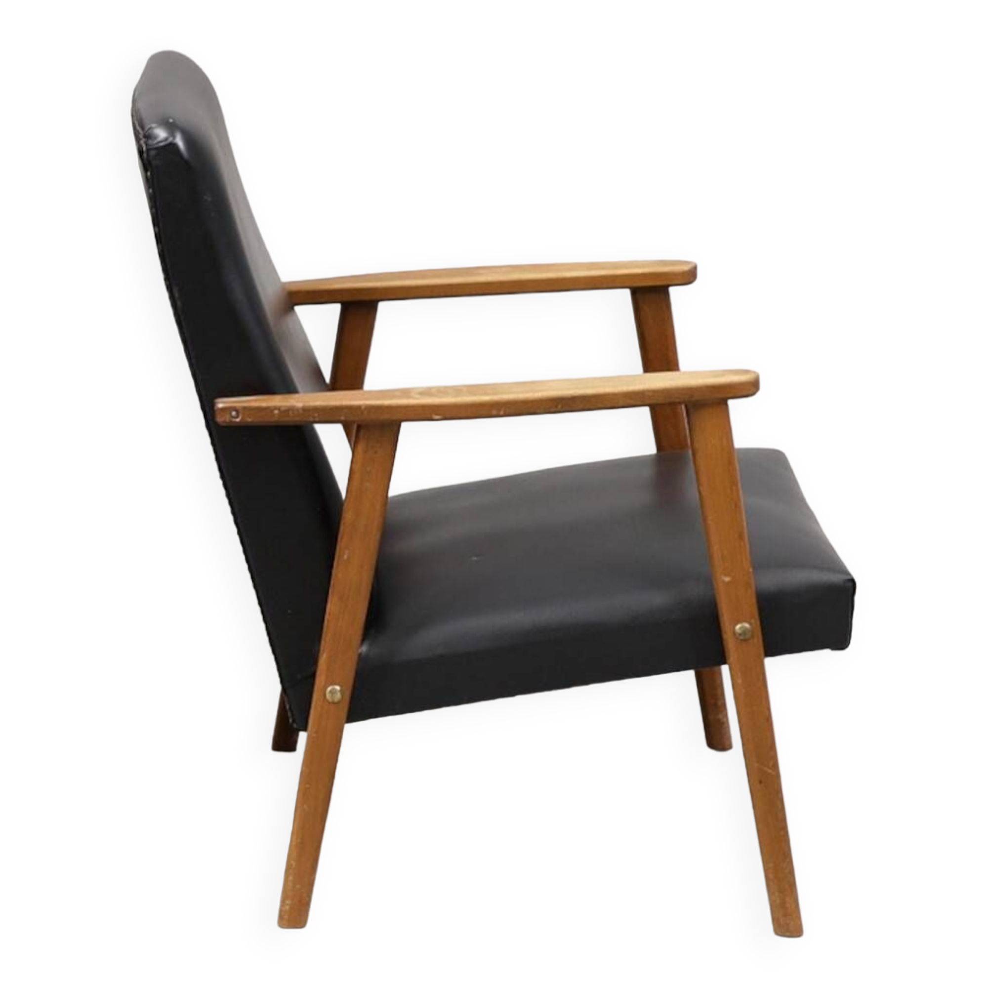 Vintage imitation leather armchair made in Germany