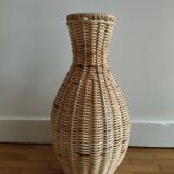 Braided wicker vase