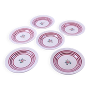 Set of 6 small antique Gien plates