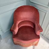 Pink velvet toad chair