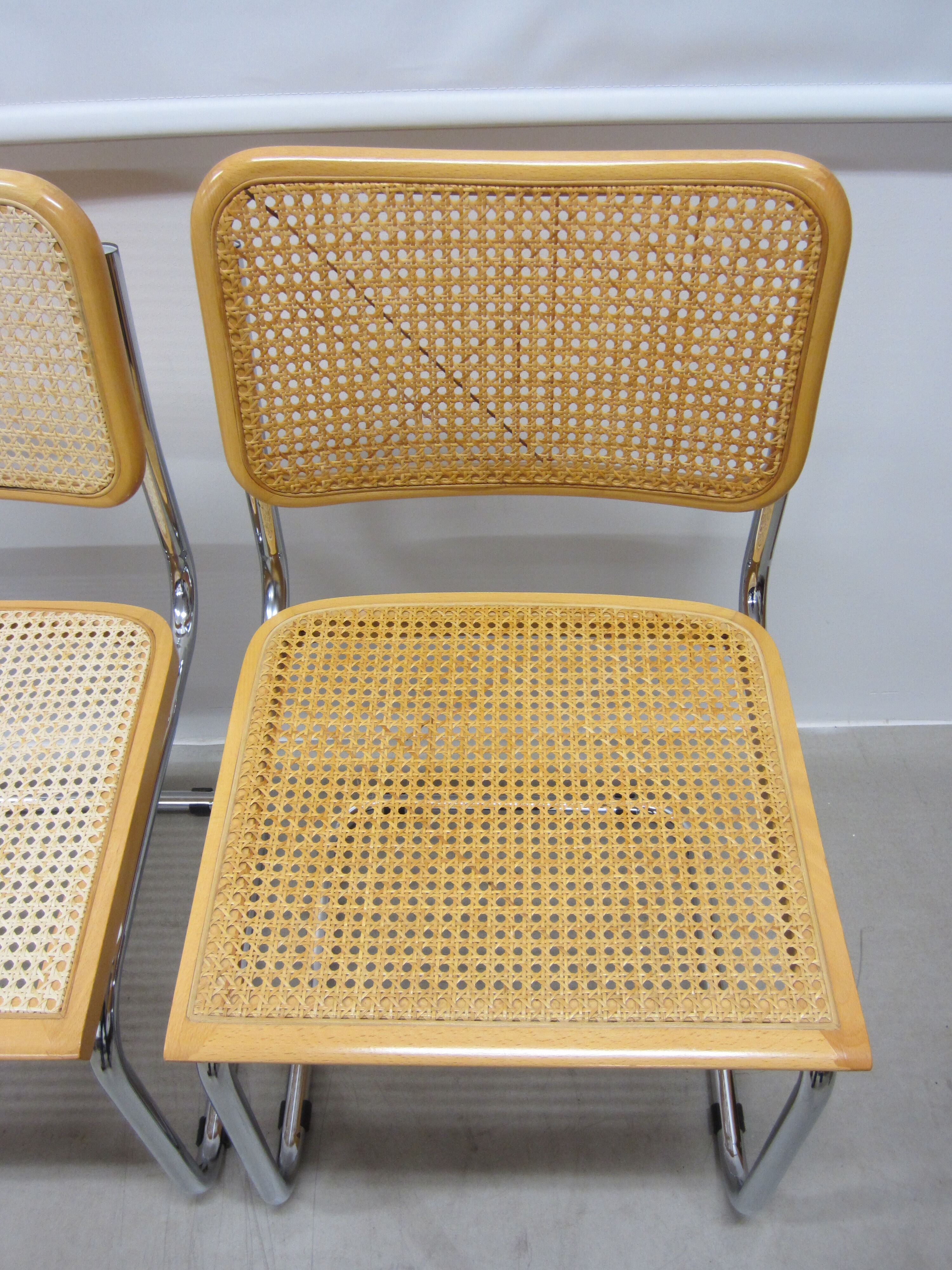Series of 4 Cesca B32 chairs by Marcel Breuer