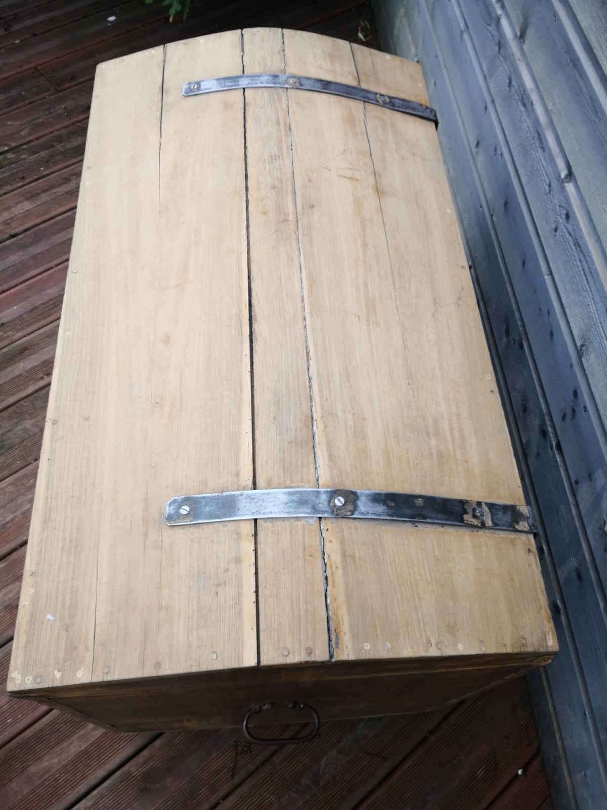 Antique chest, vintage wooden trunk