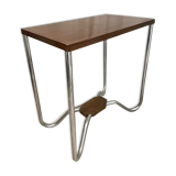 Art Deco pedestal table wood and chrome