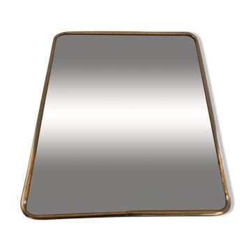 Miroir barbier contour aluminium + trépied décoration vintage