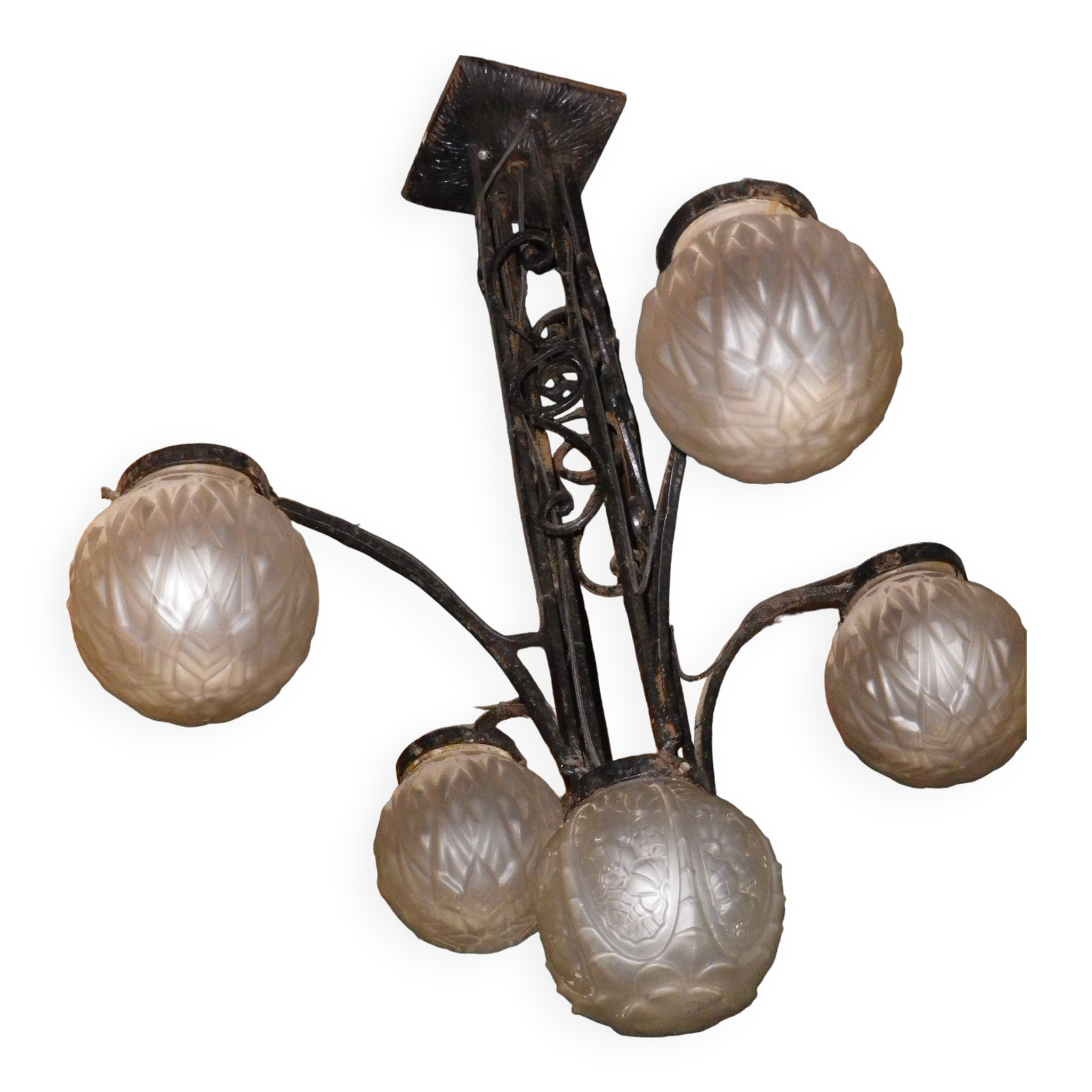 lustre art déco globe