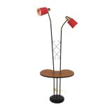 Scandinavian mahogany floor lamp, Sweden, 1950