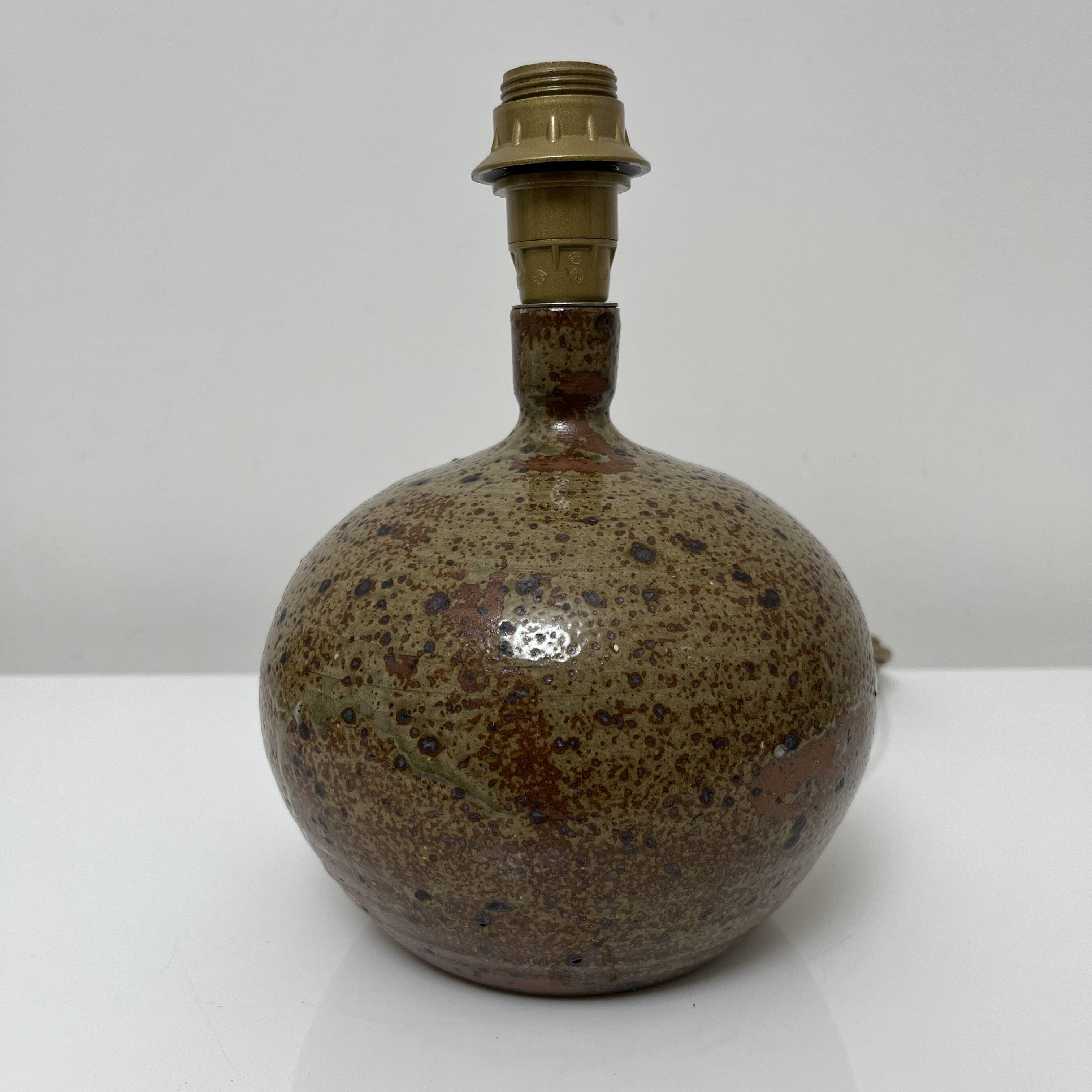 Guy Baudat pyrite stoneware lamp in the La Borne Julia style