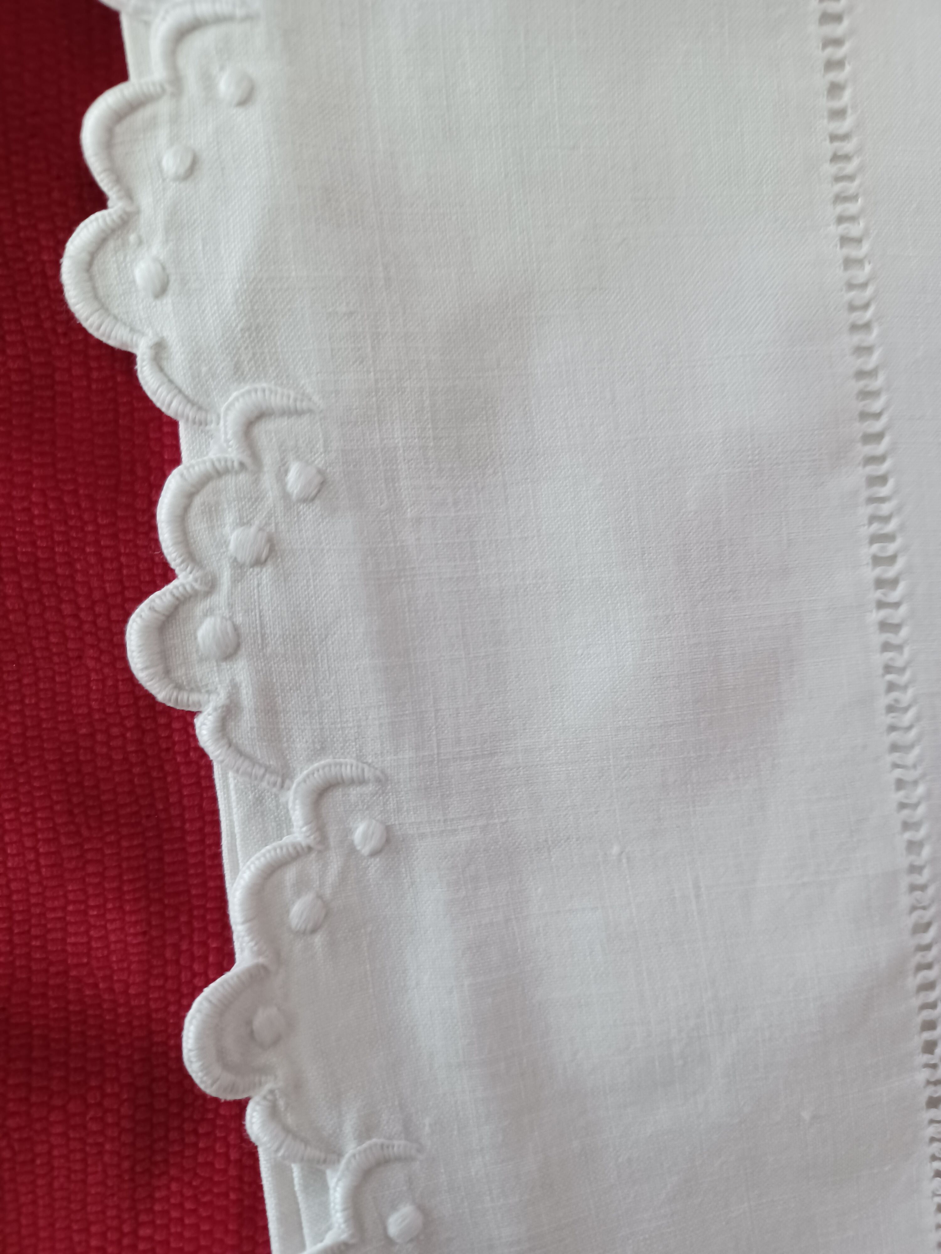 Sheet hand embroidered thread monogram A.B.