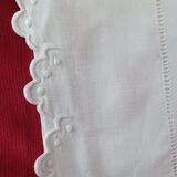 Sheet hand embroidered thread monogram A.B.