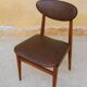 Set of 6 vintage wood and leatherette chairs
