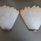 Pair of vintage French molded glass wall sconces