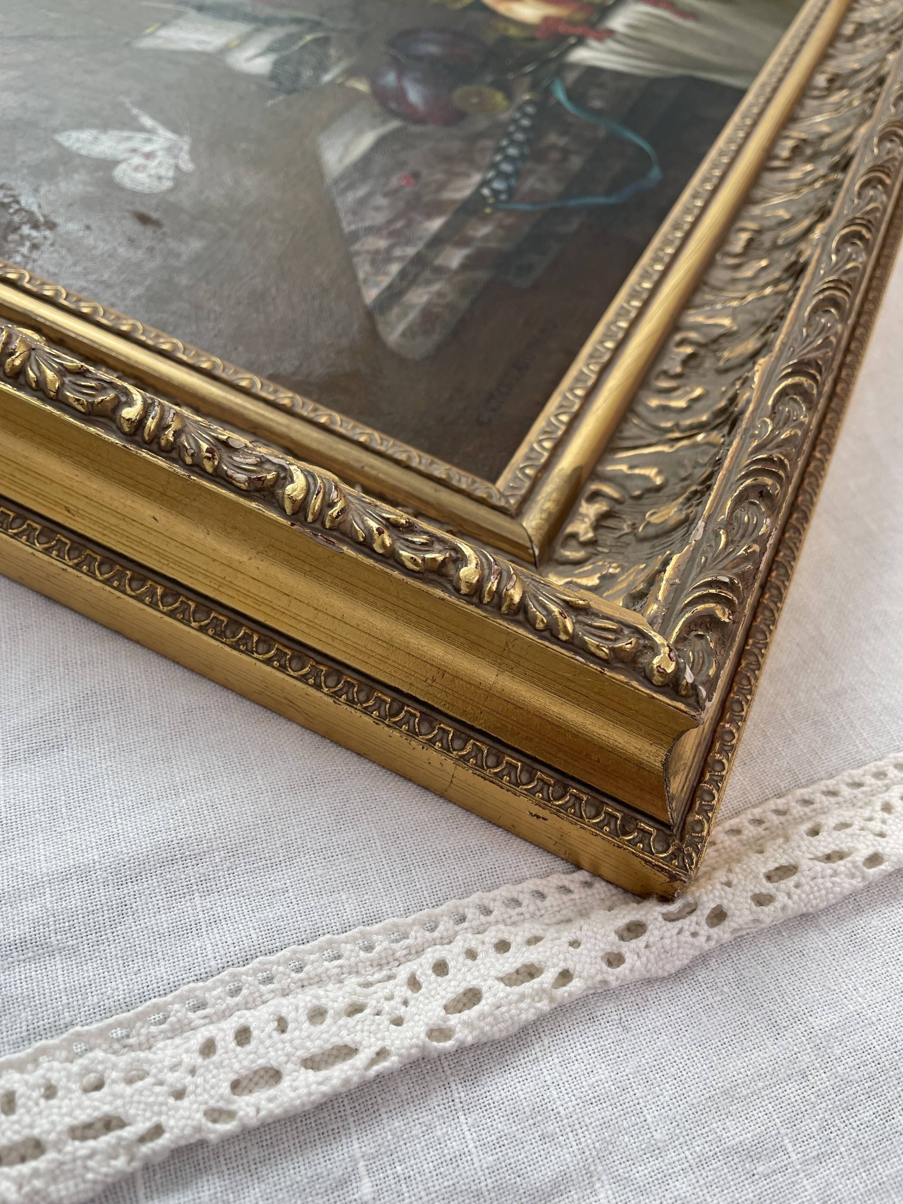 Oil painting, sergei smetanin, still life with marble vase, signed, gilded wood frame, russia